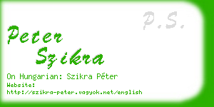 peter szikra business card